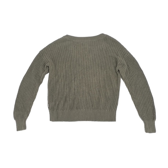 NWT PINK Victoria’s Secret Green Cable Knit V-Neck Sweater Size Small Women’s - Picture 3 of 5